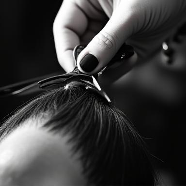 Lead Stylist performing a geometric cut